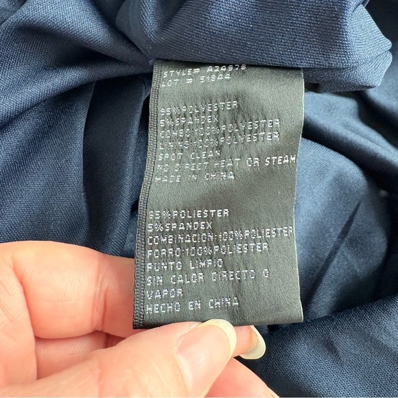 Betsy Adam Navy Embellished Shoulder Evening Gown - Picture 12 of 15